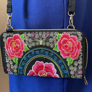 Embroidered Shoulder Purse